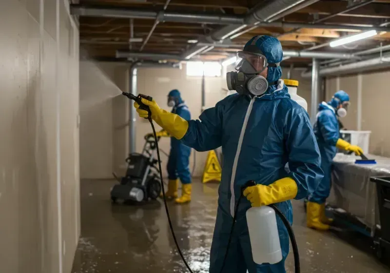 Basement Sanitization and Antimicrobial Treatment process in Woodbury Center, CT